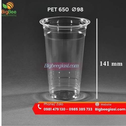 Ly nhựa PET 650ml (22oz) phi 98