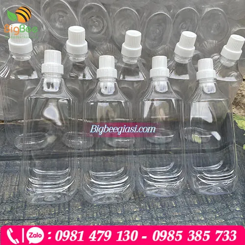 Chai nhựa trong suốt đựng nước lau sàn 1L