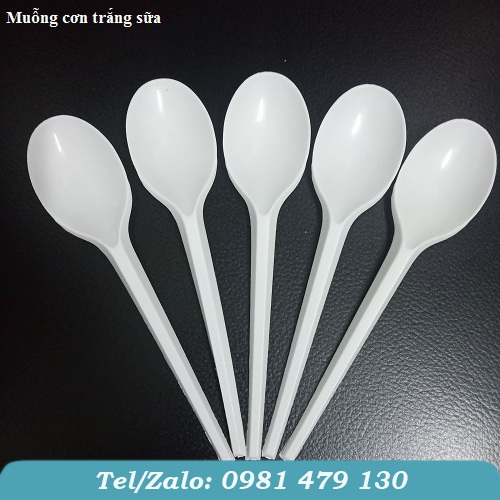 MUỖNG CƠM MÀU TRẮNG SỮA