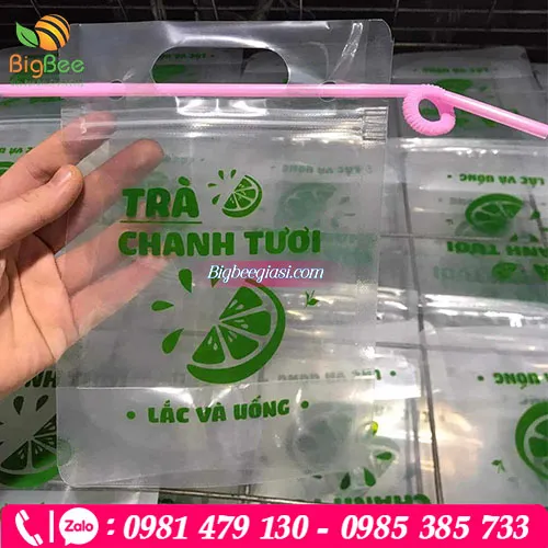Túi zipper trà chanh, trà sữa giá sỉ