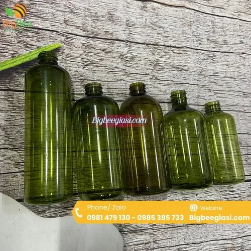 Chai Nhựa PET Xanh Đựng Mỹ Phẩm, Dầu Gội 50ml, 100ml...1000ml, Đủ Các Loại Nắp