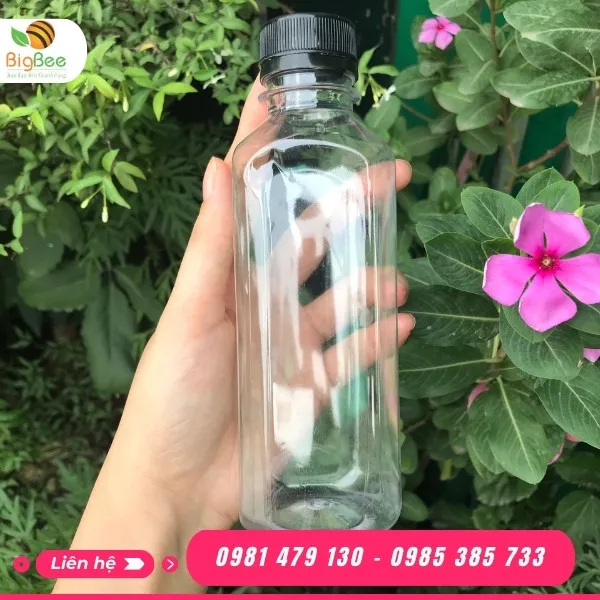 Chai nhựa vuông 300ml – Vuông vắn, đẹp, tiện lợi