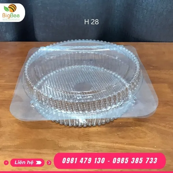 HỘP NHỰA TRÒN H28 ĐỰNG BÁNH BÔNG LAN TRỨNG MUÔI