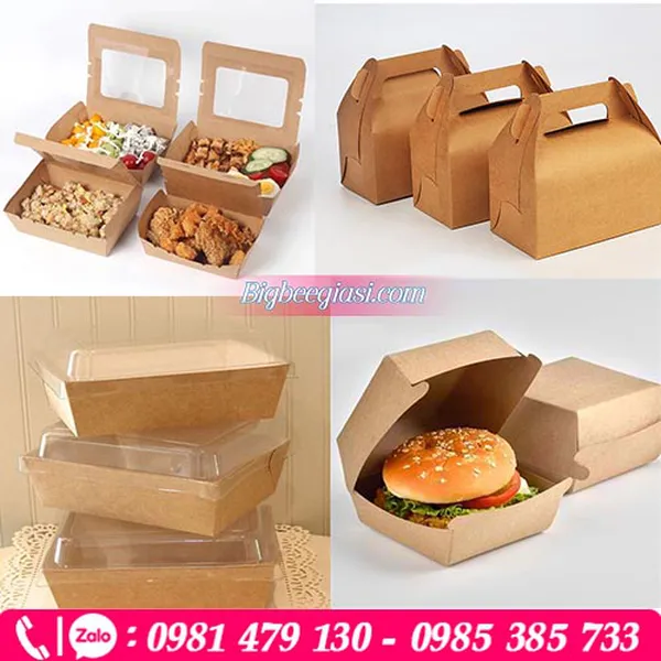 HỘP GIẤY KRAFT ĐỰNG THỨC ĂN MANG ĐI