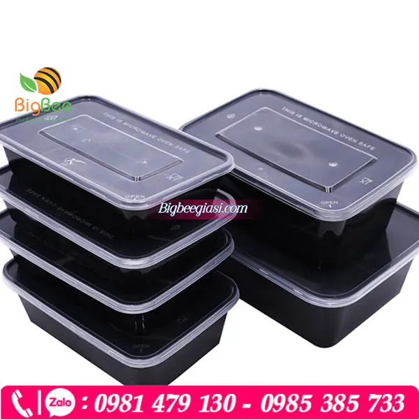 Hộp nhựa chữ nhật màu đen