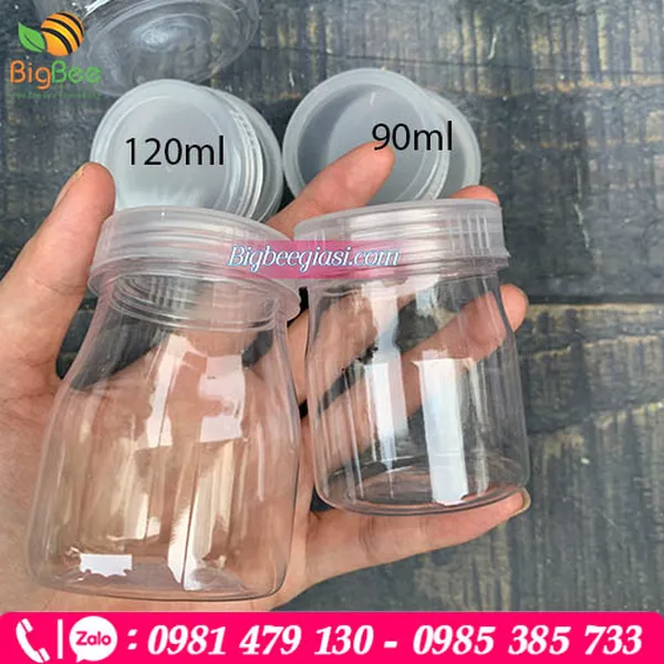 Hũ nhựa pet trong 90ml – 120ml đựng sữa chua