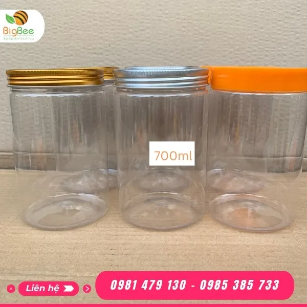 HŨ NHỰA PET NẮP NHÔM 700ML