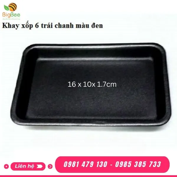 KHAY XỐP 6 TRÁI CHANH MÀU ĐEN