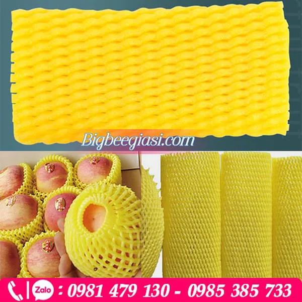 Xốp lưới màu vàng dài 15cm