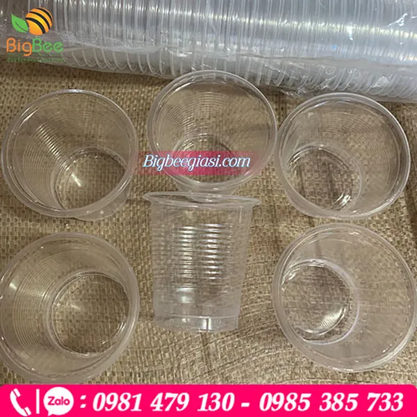 Ly nhựa PP sọc 220ml - 75 có nắp