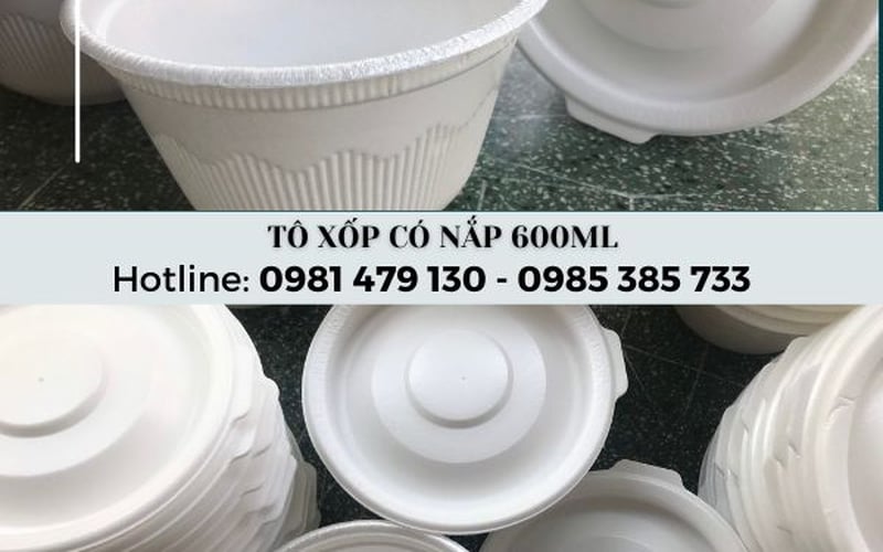 Công Ty cung cấp tô xốp có nắp 600ml đựng bún, phở, cháo