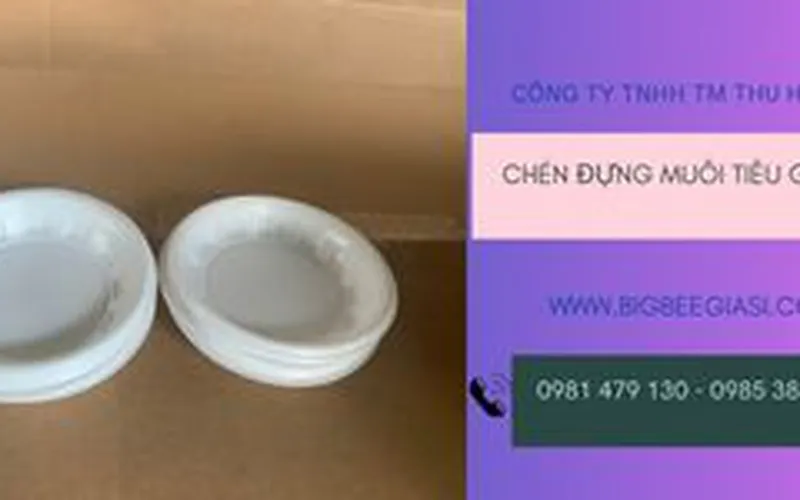 Chén dĩa nhựa nhỏ đựng muối tiêu chấm dùng 1 lần