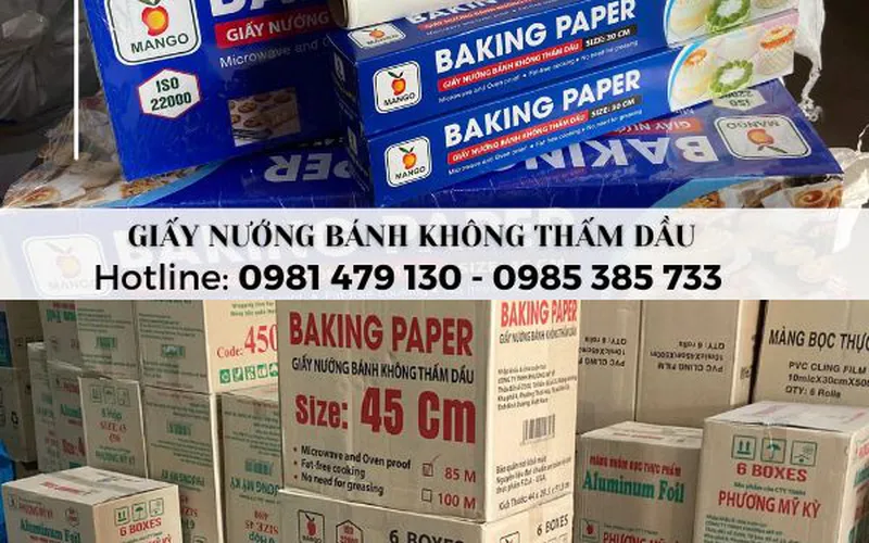 Giấy nướng bánh không thấm dầu baking paper size 30cm, 45cm giá rẻ cho mọi nhu cầu