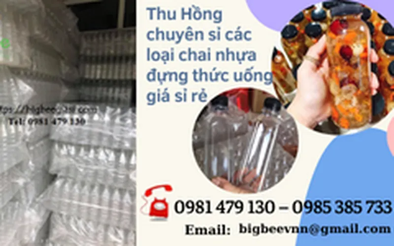 Bỏ sỉ các loại chai nhựa đựng thức uống đủ dung tích giá rẻ