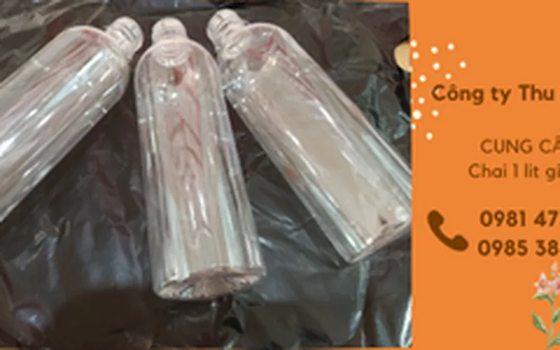 Chai nhựa PET 1 lít nắp đen loại dày giá sỉ rẻ