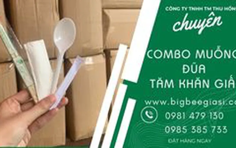 Combo 4 món đũa muỗng tăm khăn giấy giá rẻ, vệ sinh an toàn cho các cửa hàng.