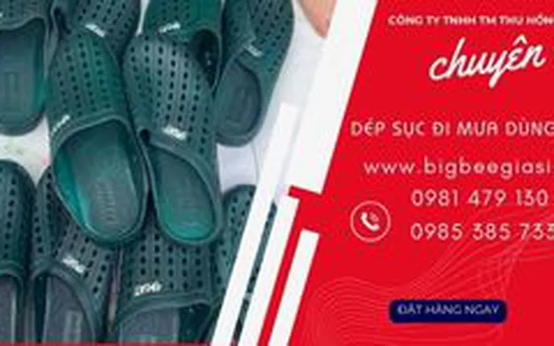 Dép sục đi mưa giá rẻ thông tháng, êm ái, chống trơn trượt.