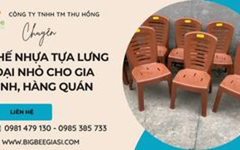 Ghế nhựa tựa lưng nhỏ giá rẻ dùng cho gia đình, hàng quán