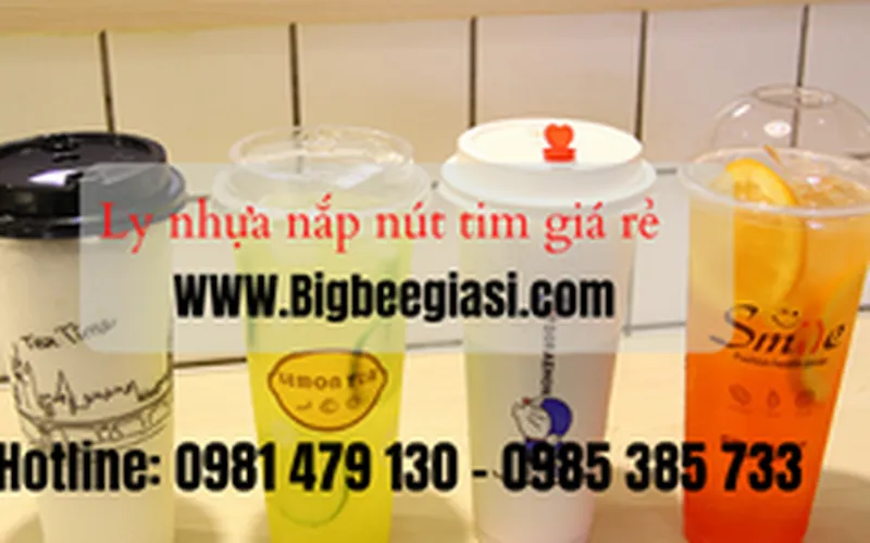 Ly Nhựa Cứng Nắp Nút Tim Giá Sỉ Rẻ Nhất Tp.HCM