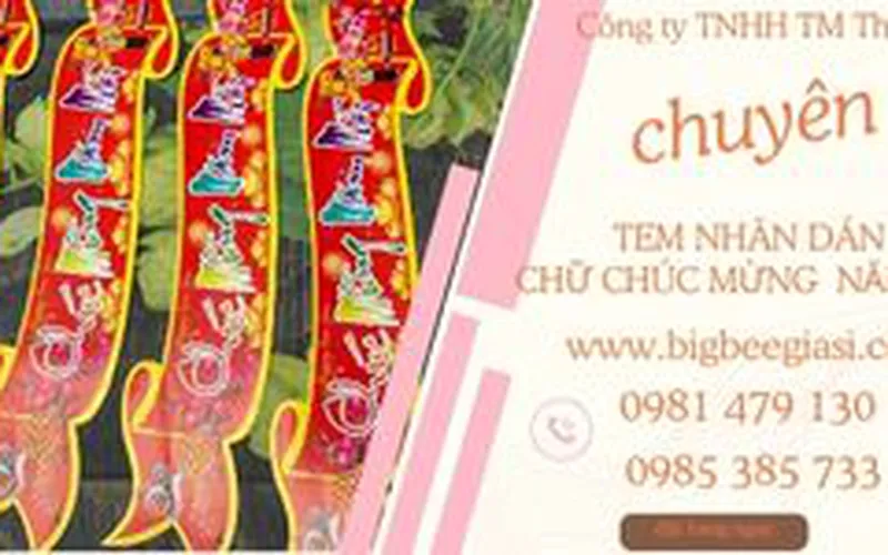 Tem decal chữ chúc mừng năm mới trang trí giỏ quà giá rẻ nhất