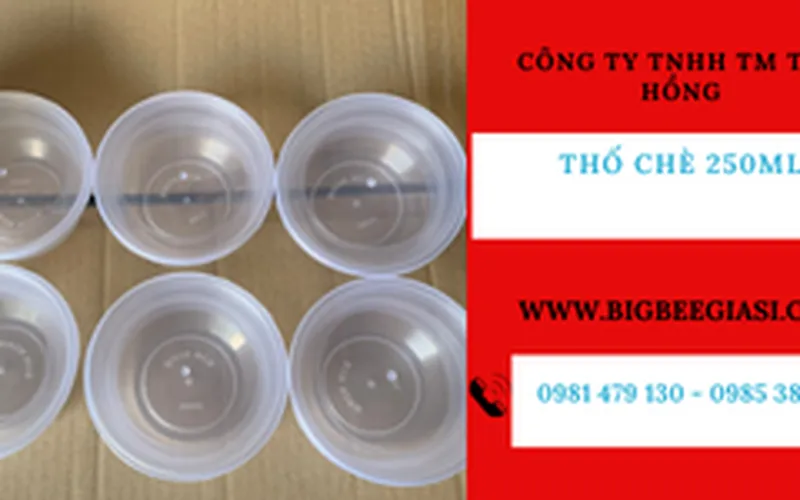 Thố chè, hộp nhựa 250ml có nắp đậy