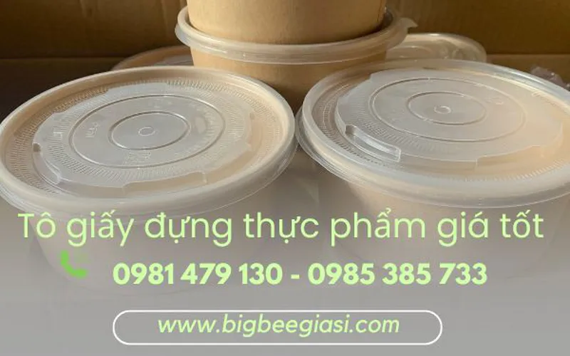 Tô giấy 500ml - 750ml -1000ml giá rẻ cao cấp đựng thực phẩm mang đi