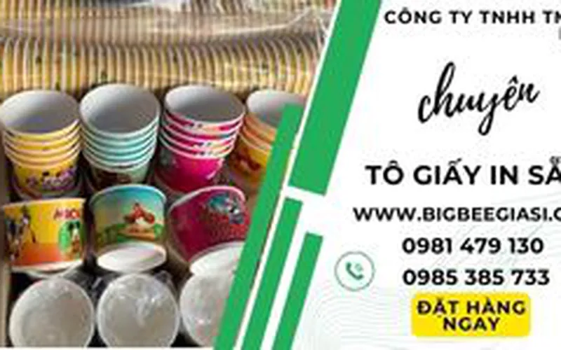 Tô giấy 360ml đựng cháo dinh dưỡng in sẵn hình dễ thương cho các bé