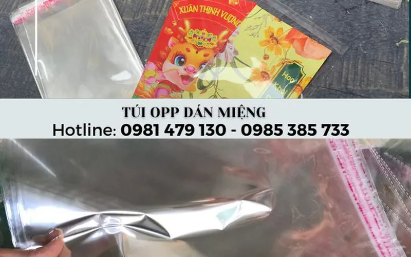Địa chỉ bỏ sỉ túi OPP bóng kính dán miệng giá rẻ  tại TpHCM
