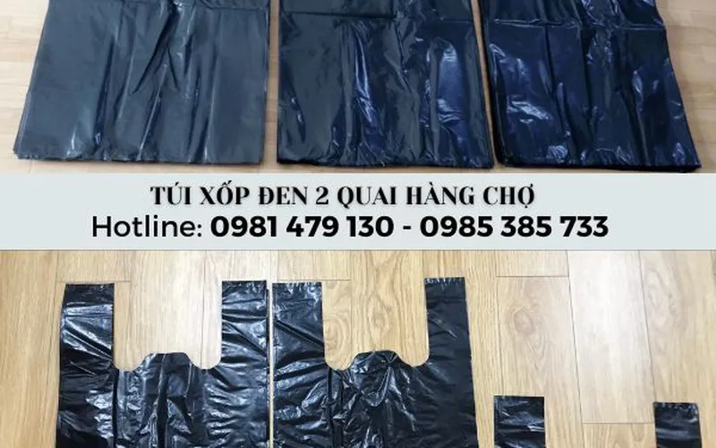 Túi xốp đen 2 quai giá sỉ bao 25kg | Đựng từ 0.5 kg – 30kg/ bao 25kg – Giá rẻ tận xưởng