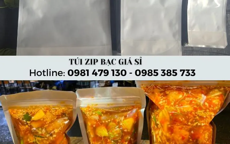 Túi zip ghép bạc size 100g, 300g, 500g, 1kg đựng thực phẩm giá sỉ tận xưởng