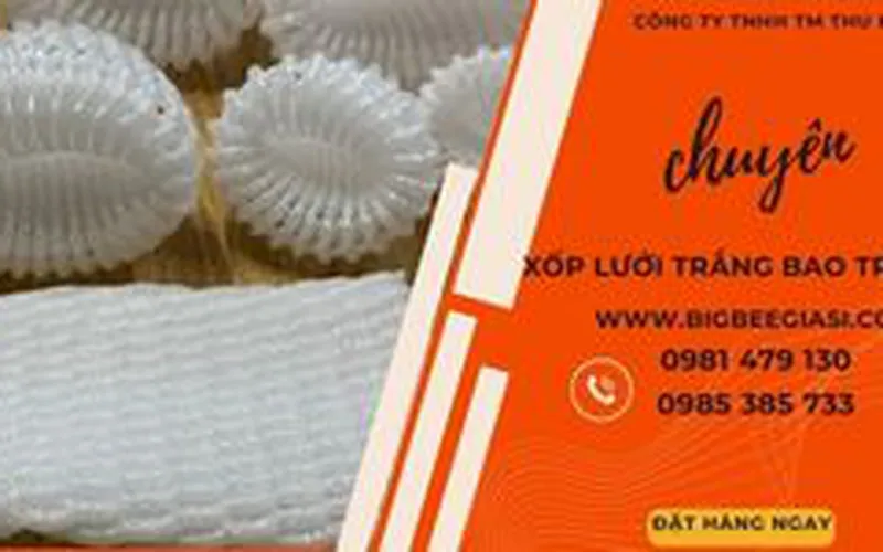 Xốp lưới bọc trái cây màu trắng