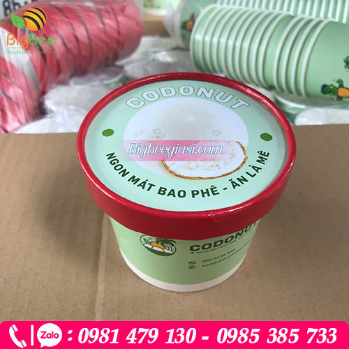 Tô giấy đựng kem lạnh in logo Tô giấy đựng kem lạnh in logo