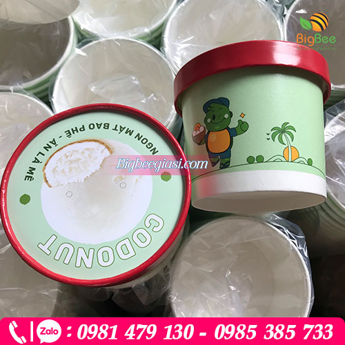 Tô giấy đựng kem in logo theo yêu cầu Tô giấy đựng kem in logo theo yêu cầu