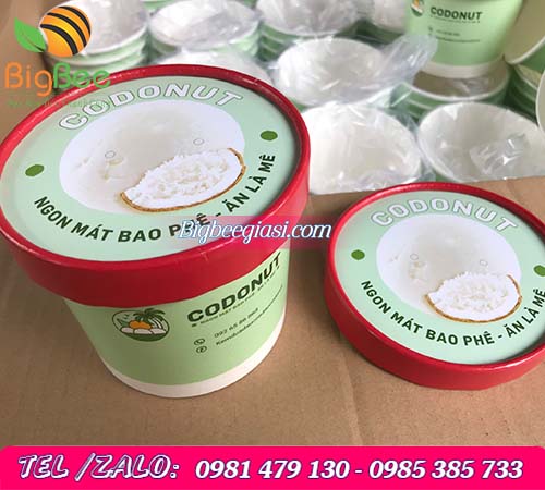 tô giấy đựng kem in logo