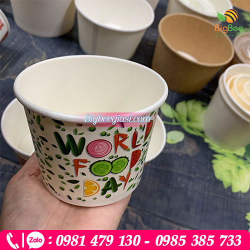 Tô giấy đựng kem in sẵn hình đa dạng Tô giấy đựng kem in sẵn hình đa dạng