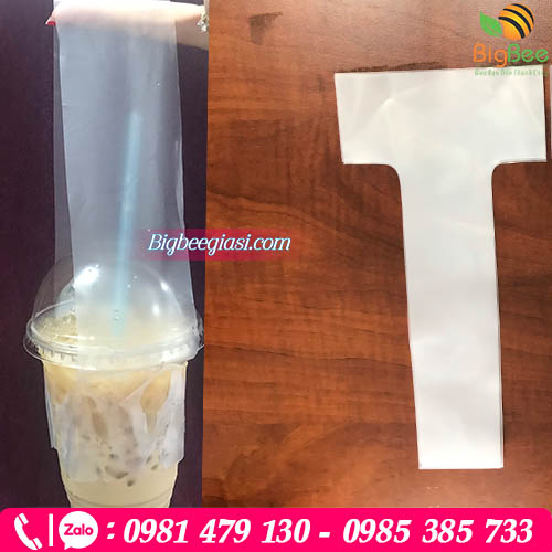 Túi chữ T đựng ly nhựa nắp cầu