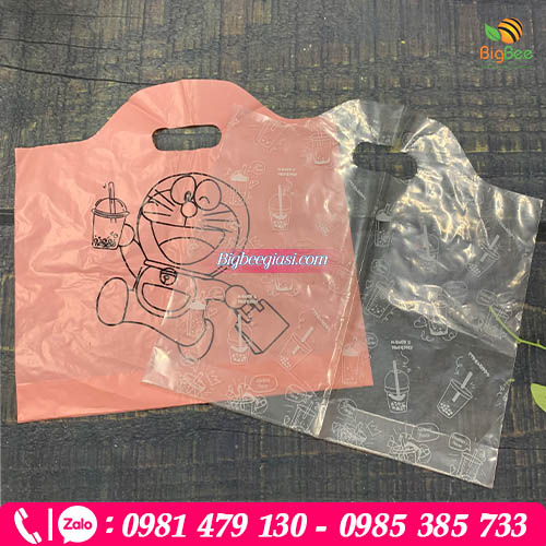 Túi đựng trà sữa 2 ngăn in sẵn Túi đựng trà sữa 2 ngăn in sẵn