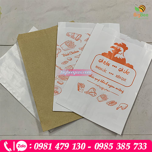 Túi giấy đựng gà rán, gà lắc, khoai lắc Túi giấy đựng gà rán, gà lắc, khoai lắc