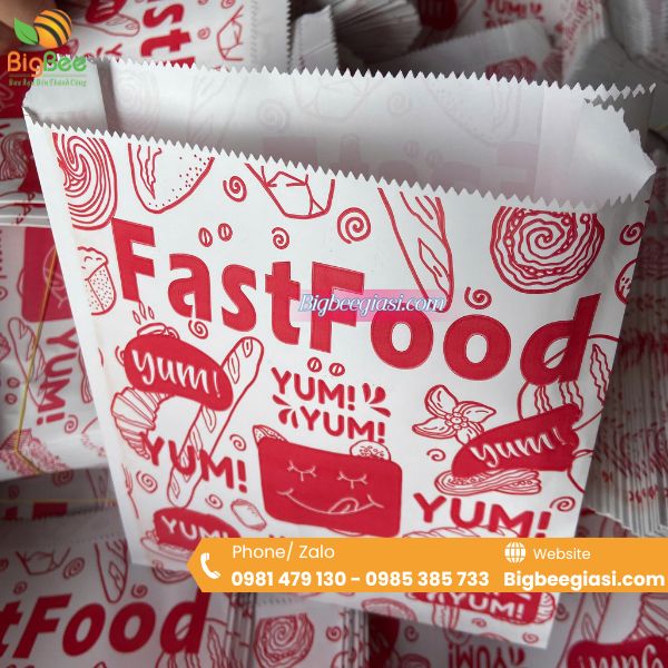 Túi giấy Couche đựng gà rán Túi giấy Couche đựng gà rán