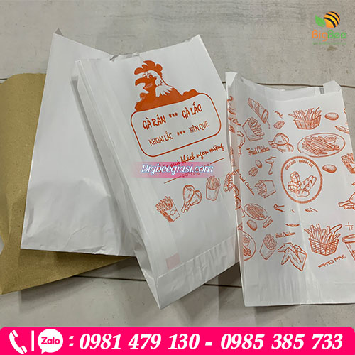 Túi giấy đựng gà chiên đa dạng kích thước Túi giấy đựng gà chiên đa dạng kích thước