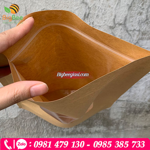 Túi zipper giấy có tráng pe chống thấm Túi zipper giấy có tráng pe chống thấm