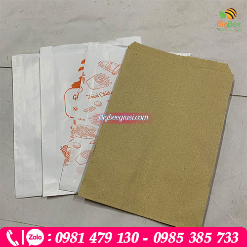 Túi giấy đựng gà rán được làm từ nhiều chất liệu giấy khác nhau. Túi giấy đựng gà rán được làm từ nhiều chất liệu giấy khác nhau.