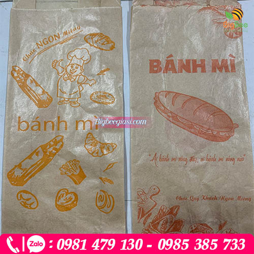 Túi giấy thấm dầu đựng bánh mì Túi giấy thấm dầu đựng bánh mì