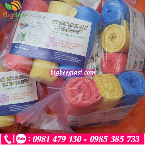 Túi rác cuộn xé nhiều màu sắc