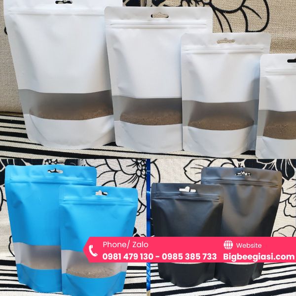 Túi zip nhôm có cửa sổ tràn viền Túi zip nhôm có cửa sổ tràn viền