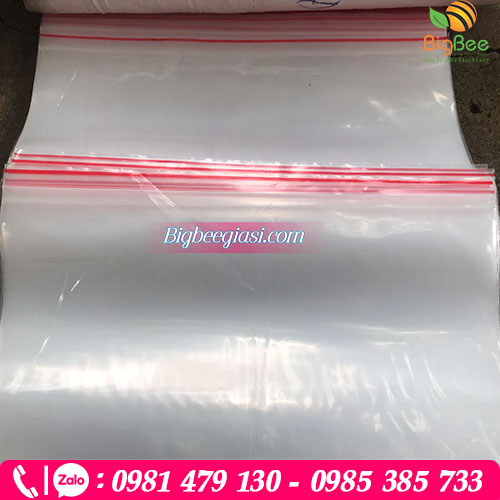 Túi zipper chỉ đỏ 25*35cm