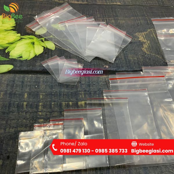 Túi zip chỉ đỏ đa dạng kích thước Túi zip chỉ đỏ đa dạng kích thước