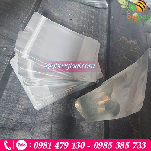 Túi zip 1 mặt bạc đáy đứng