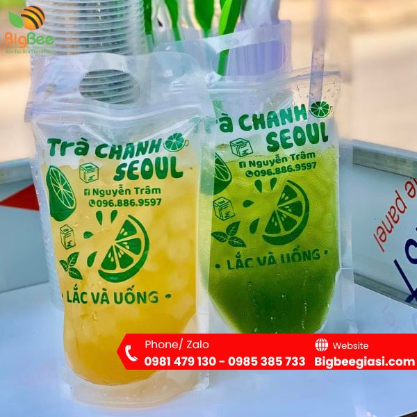 Túi zipper đựng trà chanh trà sữa in sẵn tiện lợi giá rẻ Túi zipper đựng trà chanh trà sữa in sẵn tiện lợi giá rẻ