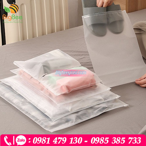 Túi zipper khóa kéo HD mờ đựng quần áo Túi zipper khóa kéo HD mờ đựng quần áo